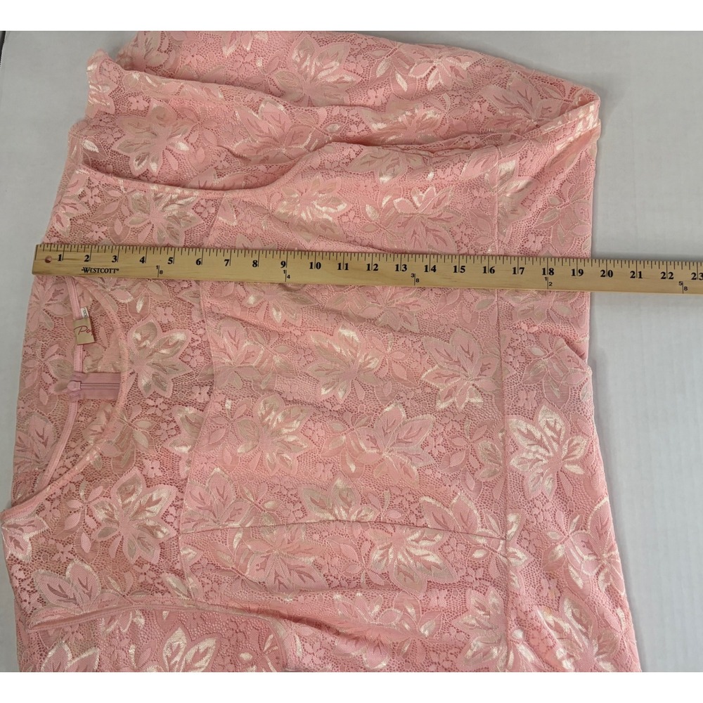 Belle Poque Pink Floral Lace Sleeveless Fit Flare Cocktail Dress XXL Womens - Picture 6 of 13